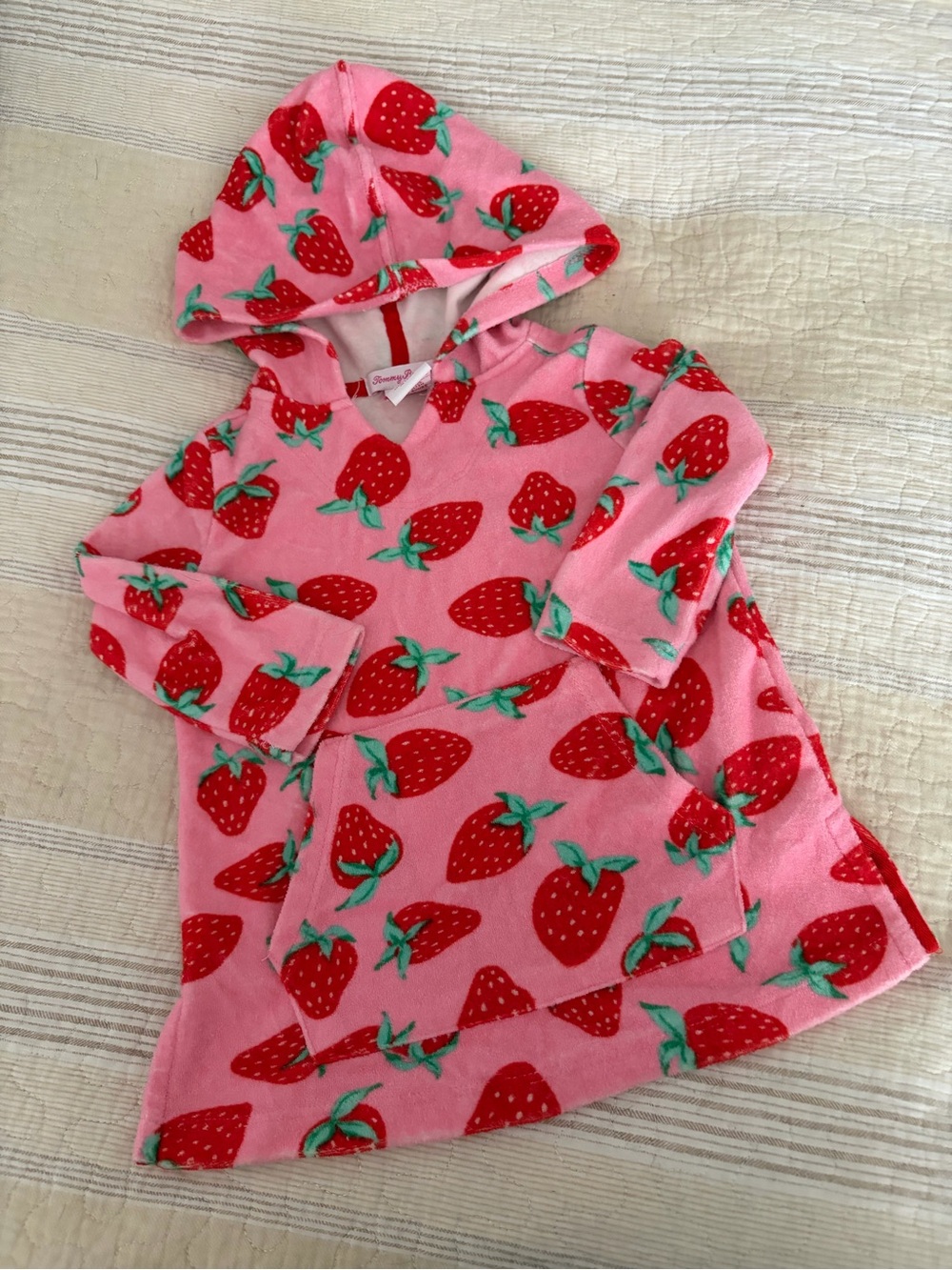 Tommy Bahama Infant Terry Hooded Strawberry Coverup Size 9 - 12 Months